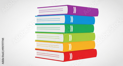 Stack of Colorful Books with Varied Sizes and Covers.