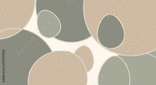 Collection of Various Sized Circles in Neutral Tones.