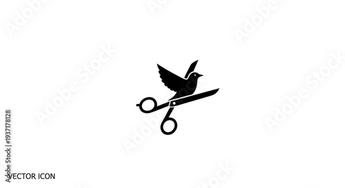 Dove Flying From Scissors, Symbol of Freedom and Peace