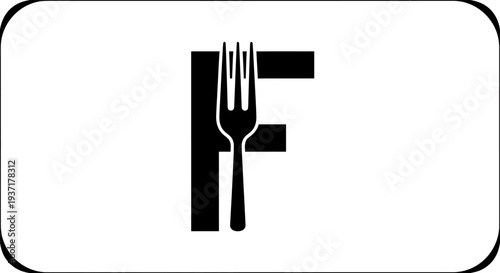 Fork and Letter F Icon