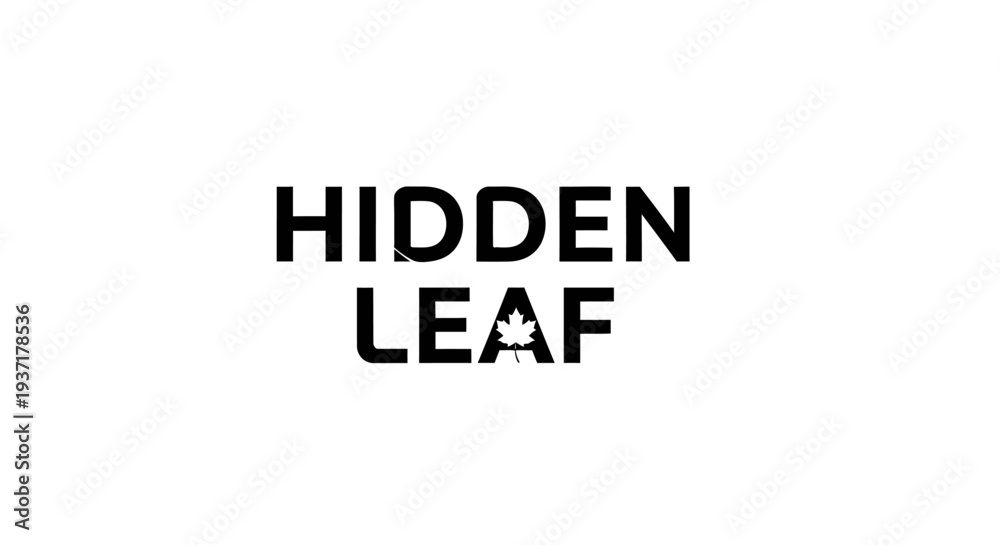 Obraz premium Hidden Leaf Logo with Maple Symbol