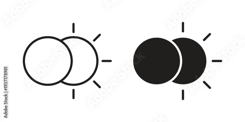 Eclipse icon with editable stroke and solid design vectors