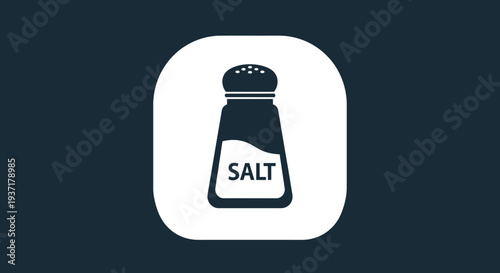 Minimalist Salt Shaker Icon on Dark Blue Background