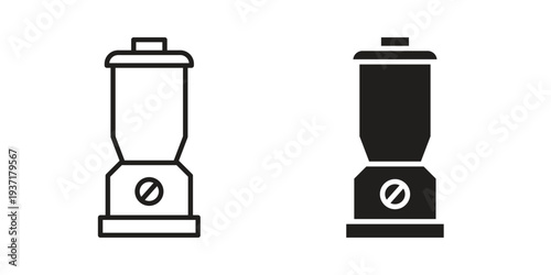 Food processor icon with editable stroke and solid design vectors