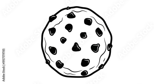 Chocolate Chip Cookie Closeup View.