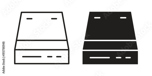 Hard Disk icon with editable stroke and solid design vectors