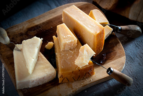 Принти на полотні Italian Cheese Board with Pecorino Romano and Parmesan