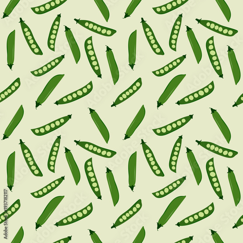 Seamless pattern with green pea vector illustration