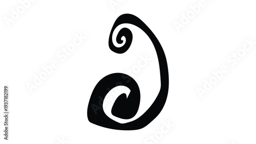 Bold spiral abstract symbol for modern logo creation and minimalist branding systems