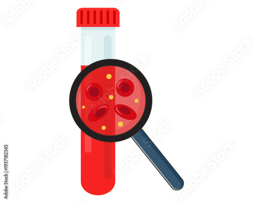red blood cell tube laboratory analysis blood anemia vector illustration.