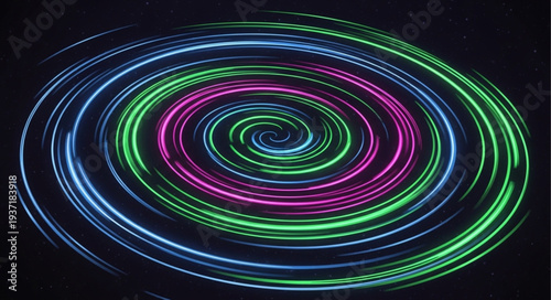 Bild auf Leinwand Colorful Spiral Light Trails Creating Dynamic Motion.