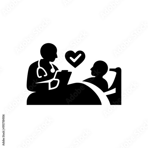 Bedside Care Patient Recovery Icon