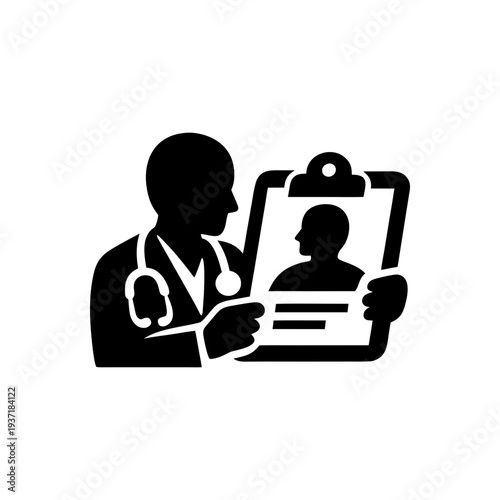 Physician Reviewing Patient Identity Icon