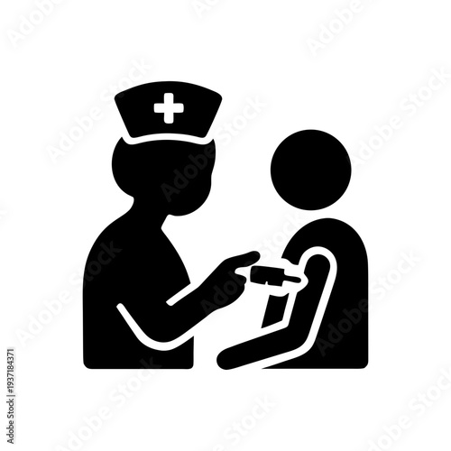 Nurse Administering Vaccine Treatment Icon
