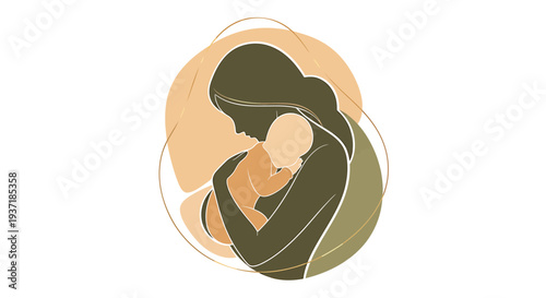 Mother Holding Baby in Her Arms.