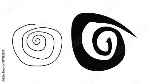 Twin spiral abstract design element for decorative branding and contemporary visual identity systems