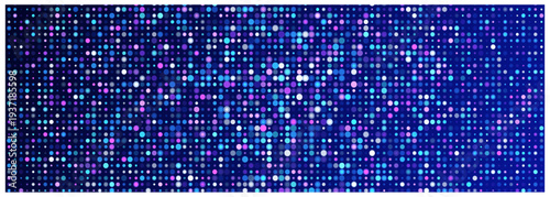 Digital Data Network Technology Abstract Background, Digital Transformation Neon Blue Dots Particles Bokeh Gradient Mosaic Pattern Connectivity Cyberspace Futuristic Backdrop. Vector Illustration