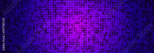 Digital Identity Cybersecurity AI Halftone Purple Blue Neon Dots Mosaic Matrix Biometric Data Network Futuristic Technology Metaverse Virtual Background Texture Pattern. Vector Illustration