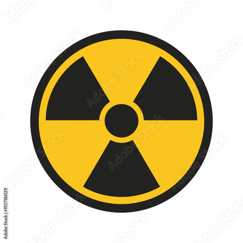 Yellow and black radiation warning symbol vector icon design. vector radiation hazard symbol. nuclear danger sign