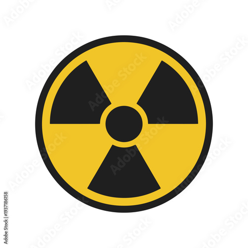 Yellow and black radiation warning symbol vector icon design. vector radiation hazard symbol. nuclear danger sign