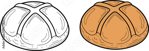 Illustration of two ancient roman or greek styled objects