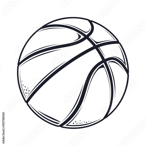 Vector illustration of a black basketball