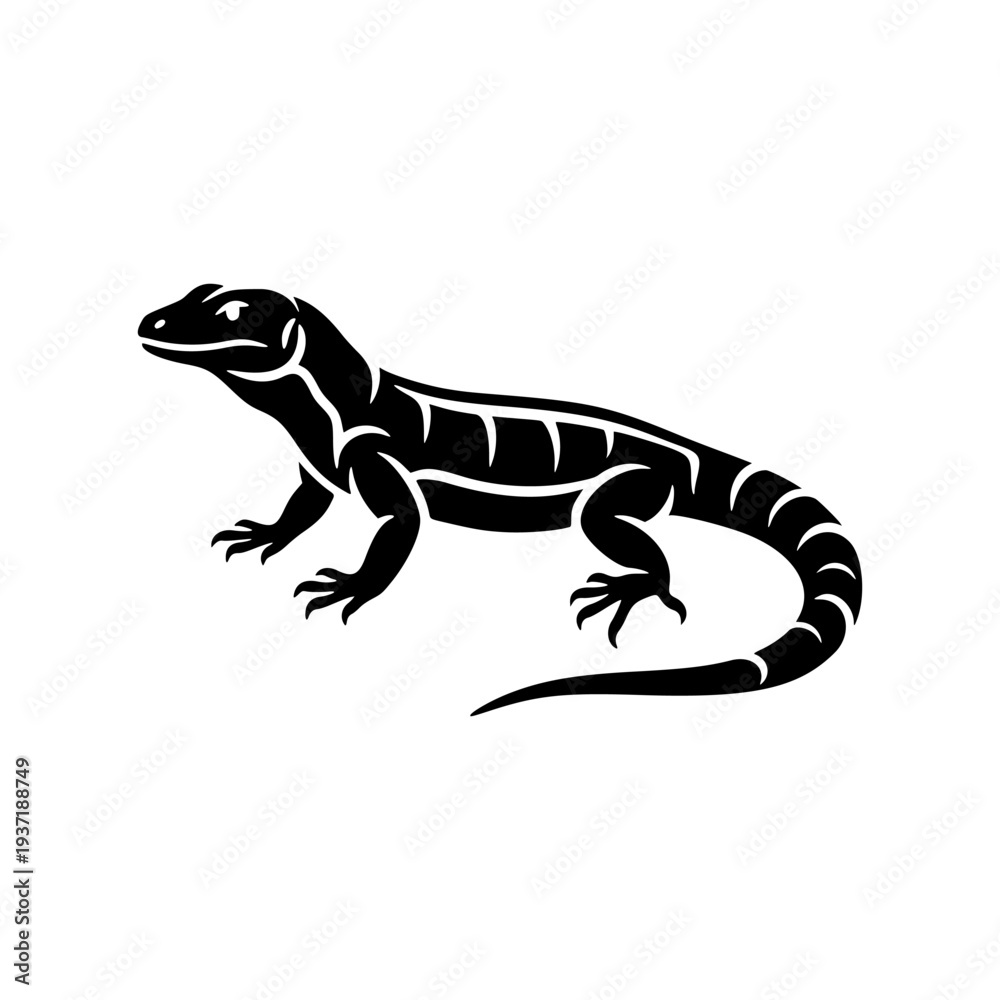 Obraz premium Lizard Reptile Silhouette Vector Illustration