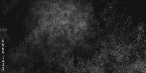 Abstract black gray wall textured background. Empty gray rusty stone or metal surface texture. Dark smoke texture. Black and white grunge wall. Light fog backgrounds. Cloud sky night. Slate surface.