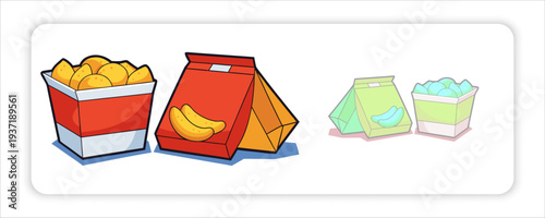 Cosmetic Packaging Mockup or Potato Chips Packaging Vector Set – Realistic Snack Bags, Cardboard Boxes, Crispy Chips Display, 
Modern Food Branding Mockup with web Pump Bottle, Cream Jar, Tube, Droppe