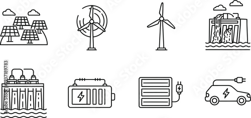 Earth day eco friendly icons for sustainable living and environmental conservation