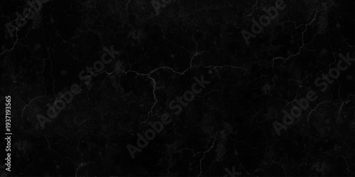 Dark grunge concrete wall texture, black and charcoal tones, cracked cement surface, rough industrial background, subtle scratches and fractures, distressed urban wall. black marble texture.