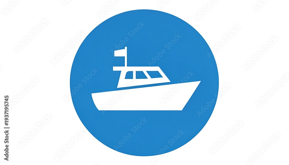 Naklejka premium fishing boat on blue background