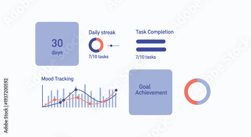 Set of 5 productivity icons vector