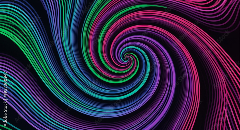 Fototapeta premium Colorful Abstract Spiral Light Pattern for Digital Art.