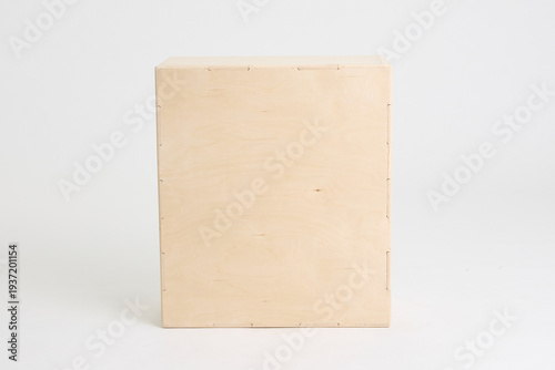 Front of Professional birch wood apple box for film studio production isolated on white background