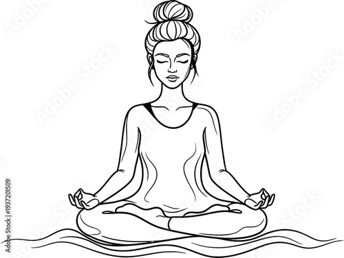 Serene woman in meditation silhouette