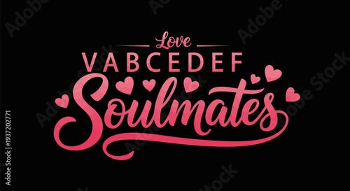 Soulmates love design on black background