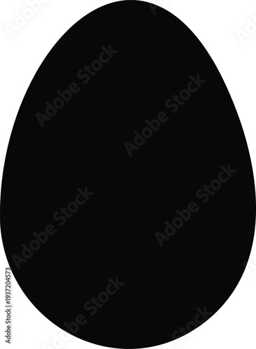Black silhouette of an egg shape on a white background