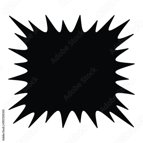 Abstract spiky burst textbox frame – Bold dynamic irregular burst shape with sharp spikes and abstract edges for text highlight, labels, highlights, stickers, posters, and modern graphic layouts