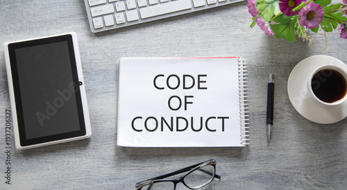 Code Of Conduct on notepad. Business concept