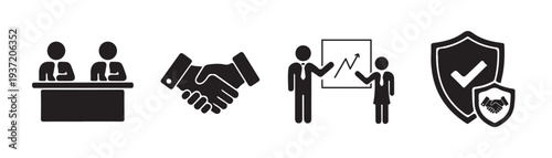 Business security and partnership icons