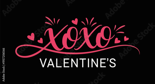 Valentines day greeting in pink and white