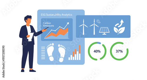 Set of 6 ESG sustainability icons vector