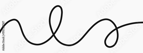 Cable curve wavy for line squiggle graphic and simple print freehand. Doodle background hand for spiral drawing curvy and continuous vector abstract. Cable drawn decoration for line long knot.