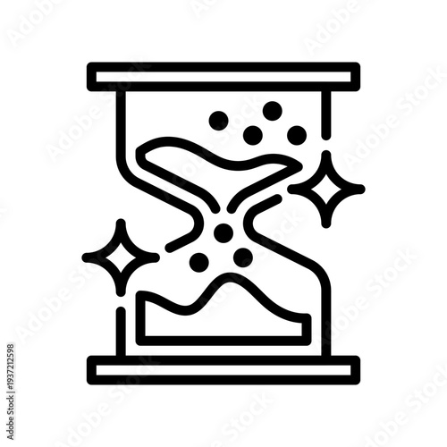 Hourglass Running Out Line Icon, Outline Symbol for Time Pressure, Countdown Period, Limited Opportunity, Workflow Speed, and Efficiency Monitoring. Vector Sign Icon.