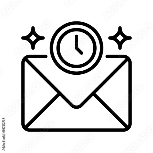 Urgent Line Icon, Outline Symbol for High Emergency, Immediate Action, Rapid Response, Flash Alert, and Critical Priority. Vector Sign Icon.