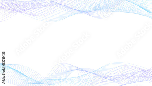 水色グラデーション極細ラインのウェーブ背景 16:9