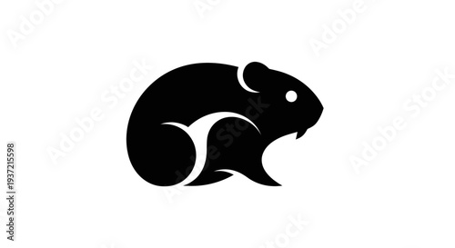 Stylized silhouette of small rodent
