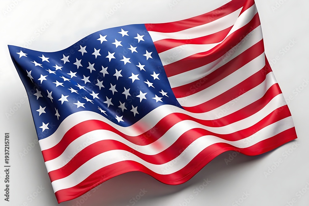 Fototapeta premium American flag icon set. Flat style.