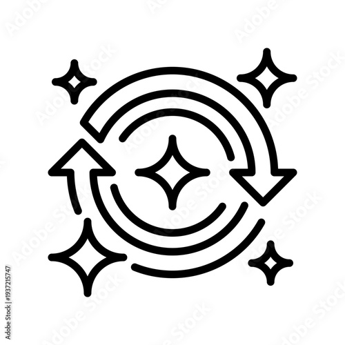 Agile Process Line Icon, Outline Symbol for Sprint Cycle, Scrum Methodology, Flexible Development, Iterative Loop, and Rapid Adaptation. Vector Sign Icon.
